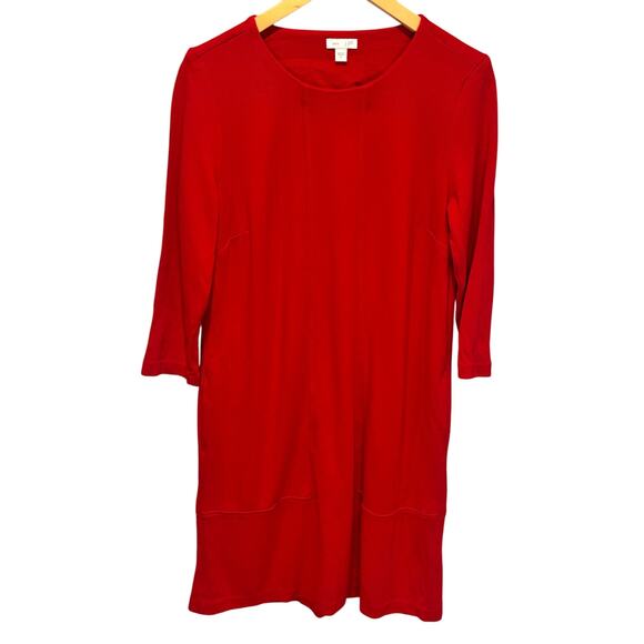 J. Jill Ponte Red Knee Length Shift Dress - size Medium - Picture 1 of 6